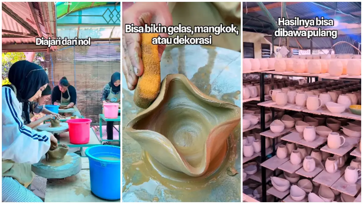 Pengunjung tengah membuat keramih di Imah Keramik, Kedung Halang, Kota Bogor. (Foto : Instagram @visitbogor).
