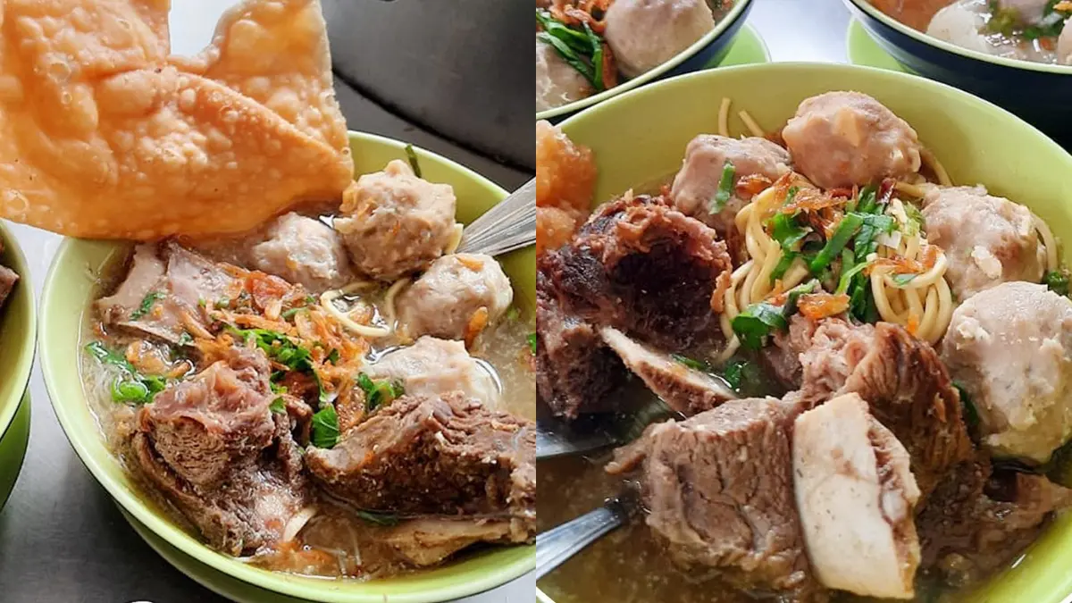 Bakso tenis rusuk di kedai Bakso Solo Samrat Bogor. (Foto: Instagram @baksosolosamrat)