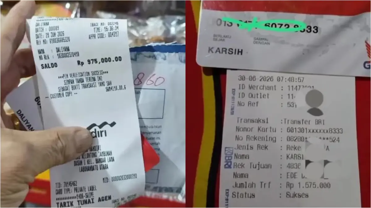 Bukti pencairan bansos akhir Juni 2026. (Foto: YouTube Arfan Saputra Channel)