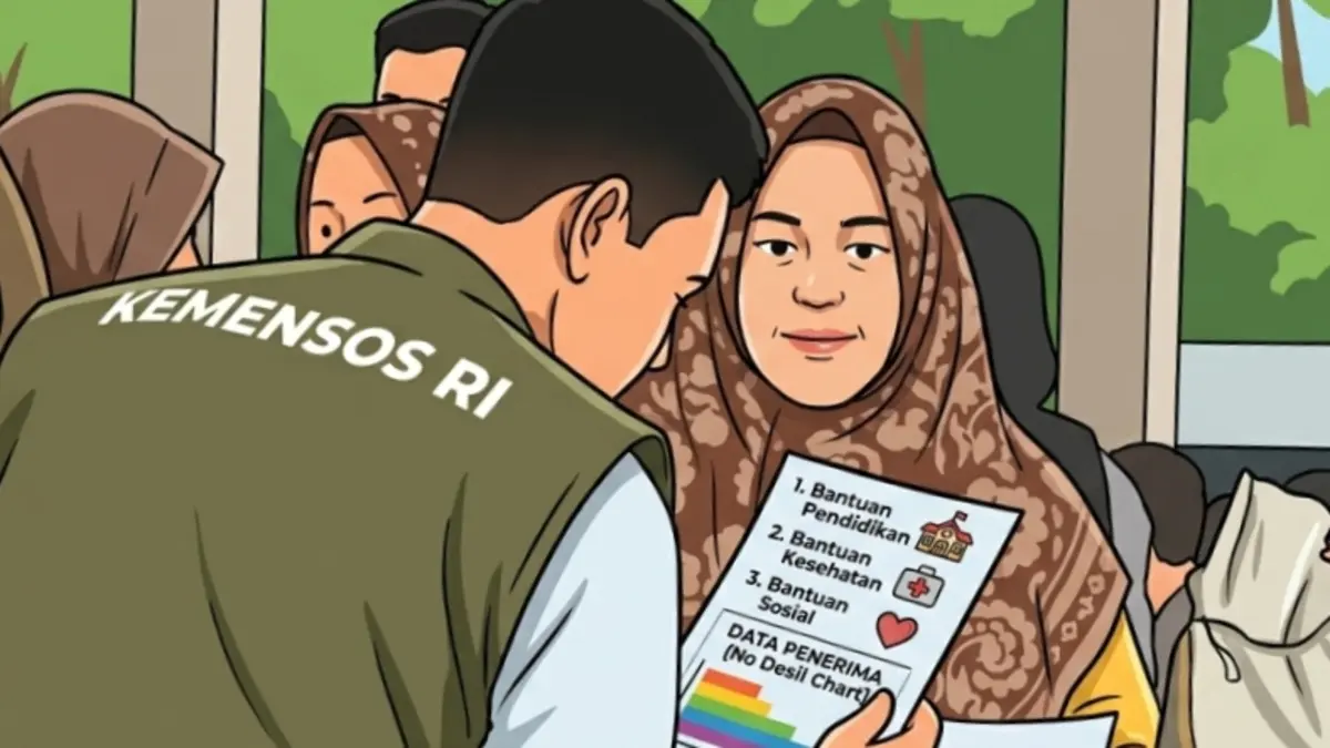Ilustrasi penyaluran bansos tahap 3. (Instagram @kemensosri/Diolah oleh Gemini AI) 