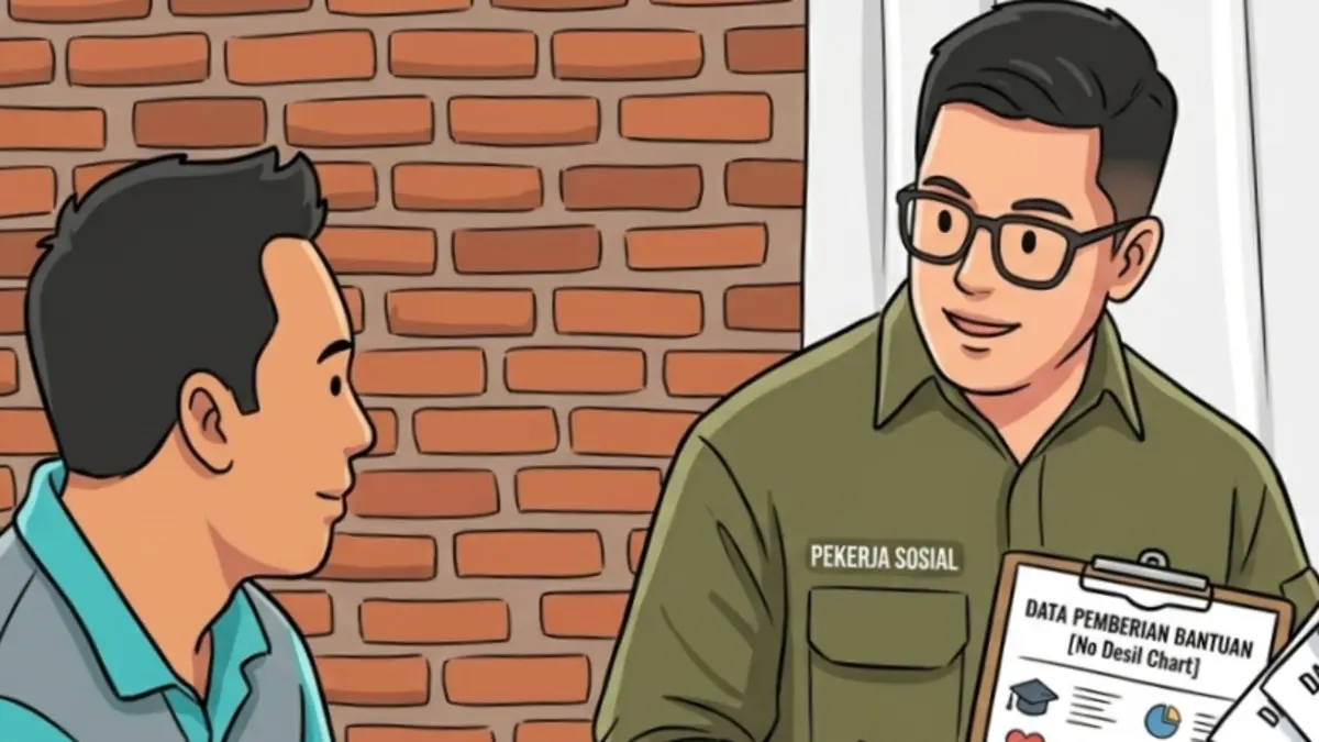 Ilustrasi penyaluran bansos tahap 3 ke KPM. (YouTube Kemensos RI/Diolah oleh Gemini AI) 