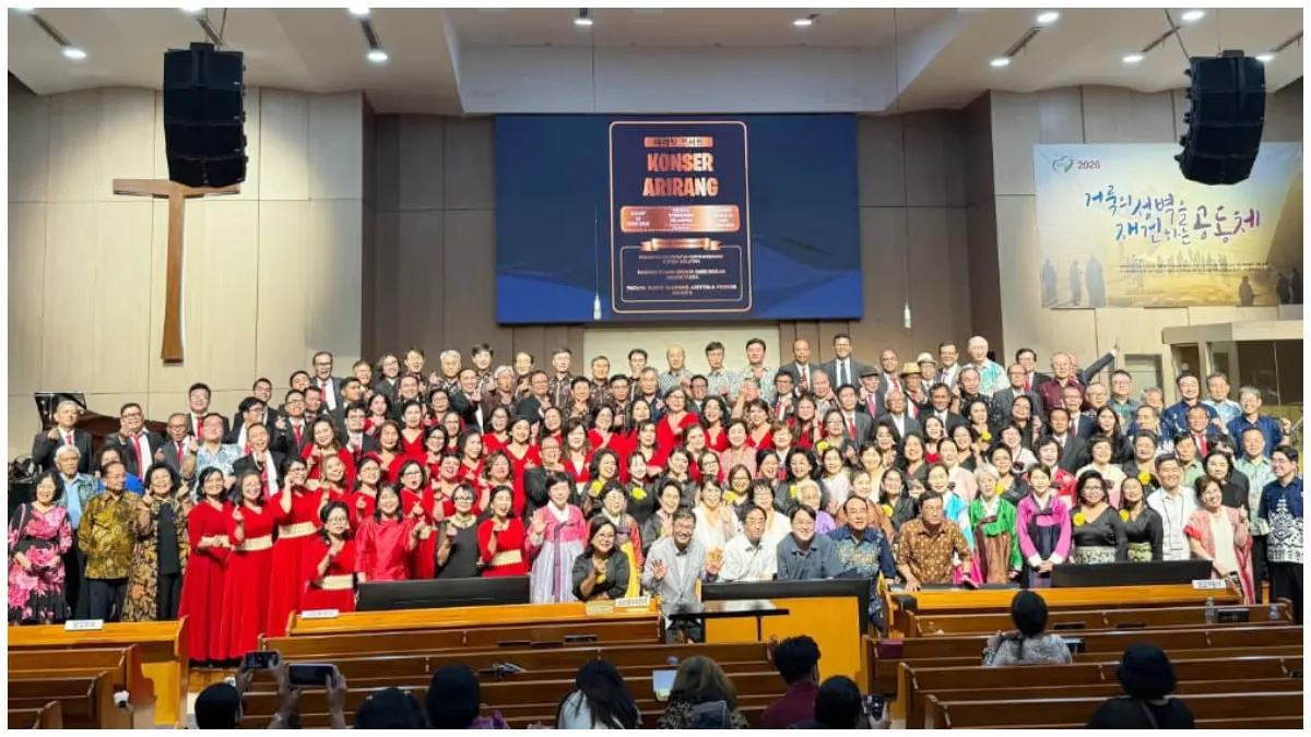 Konser Arirang yang digelar FS GMKI Medan bersama Paduan Suara Gereja Konta Gyeonggi.