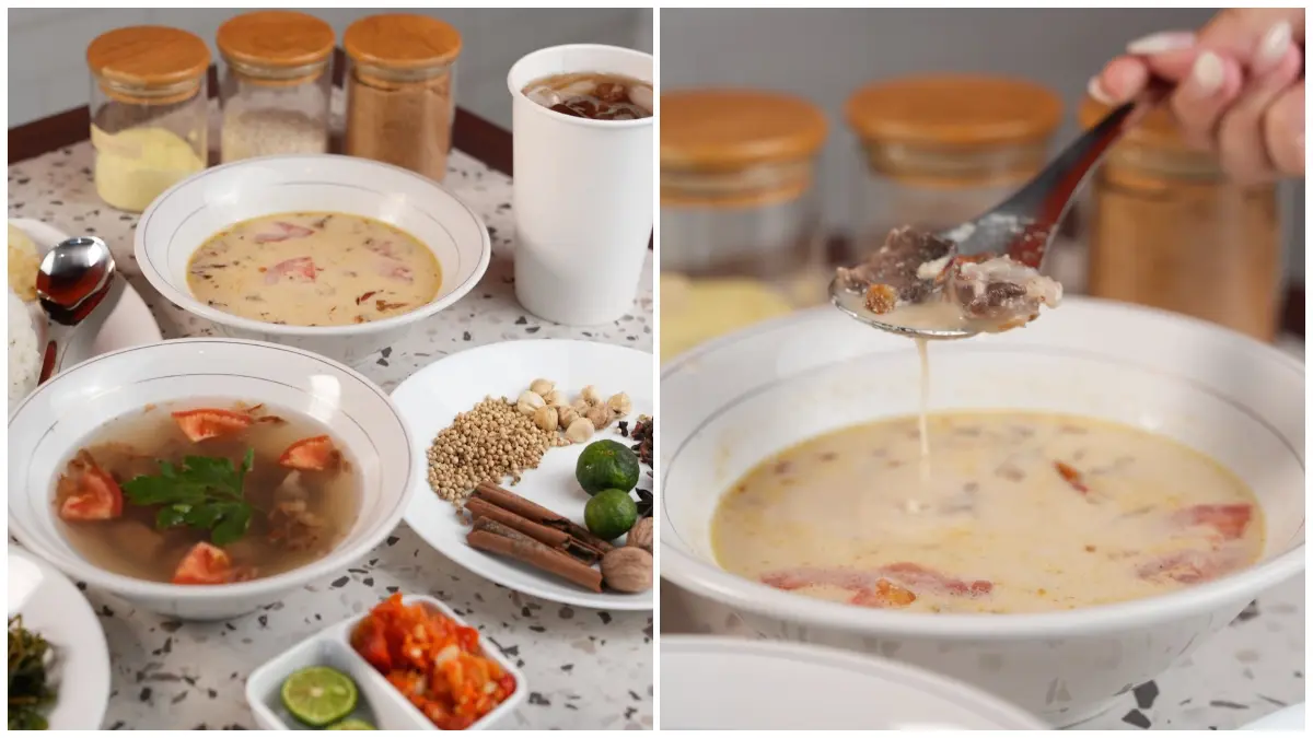 Menu Andalan Sop Sumur Daging dengan kuah susu creamy di Sumur Daging, Cibinong. (Foto: Instagram @sumur_daging)