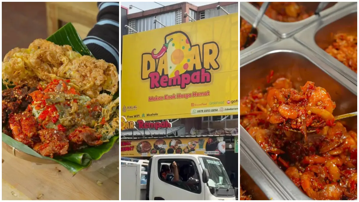 Menu paket lengkap dan aneka sambal di Dadar Rempah, Cibinong Bogor. (Foto: Instagram @pasutribestie)