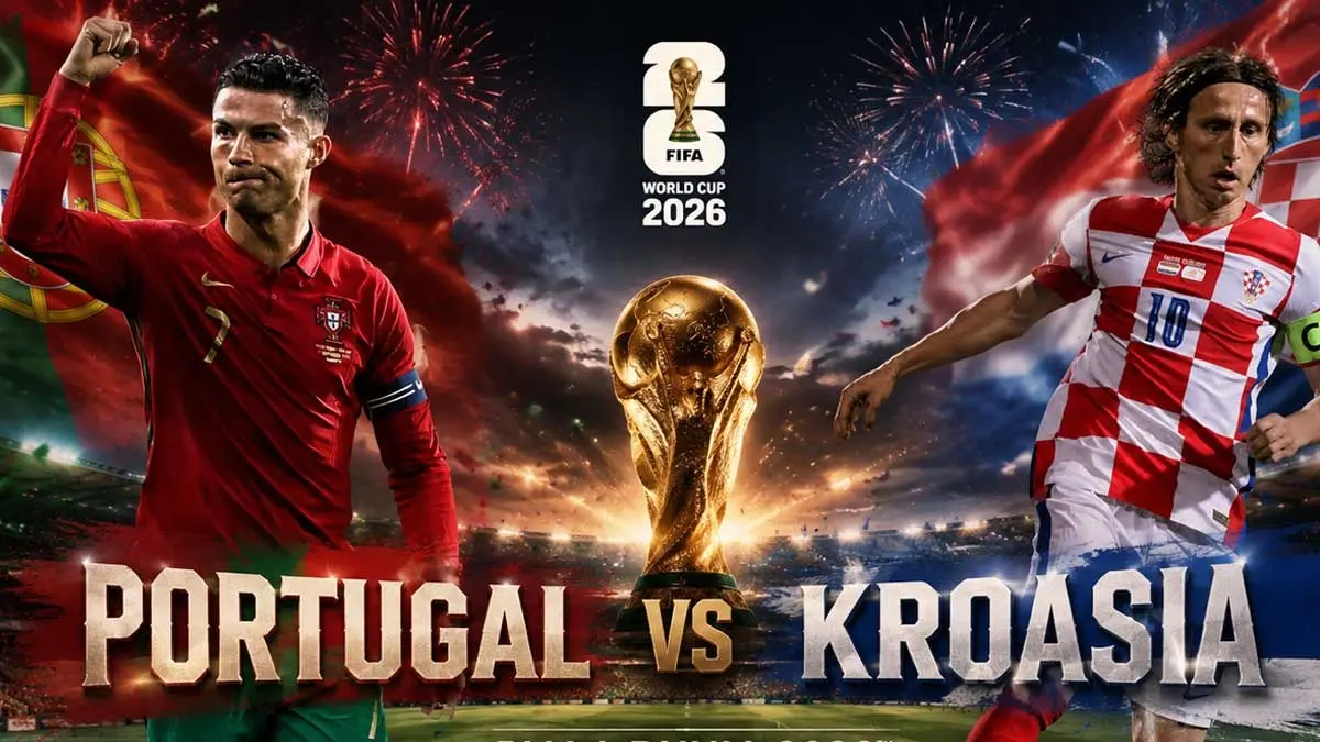 Portugal bakal menghadapi Kroasia pada babak 32 besar Piala Dunia 2026.