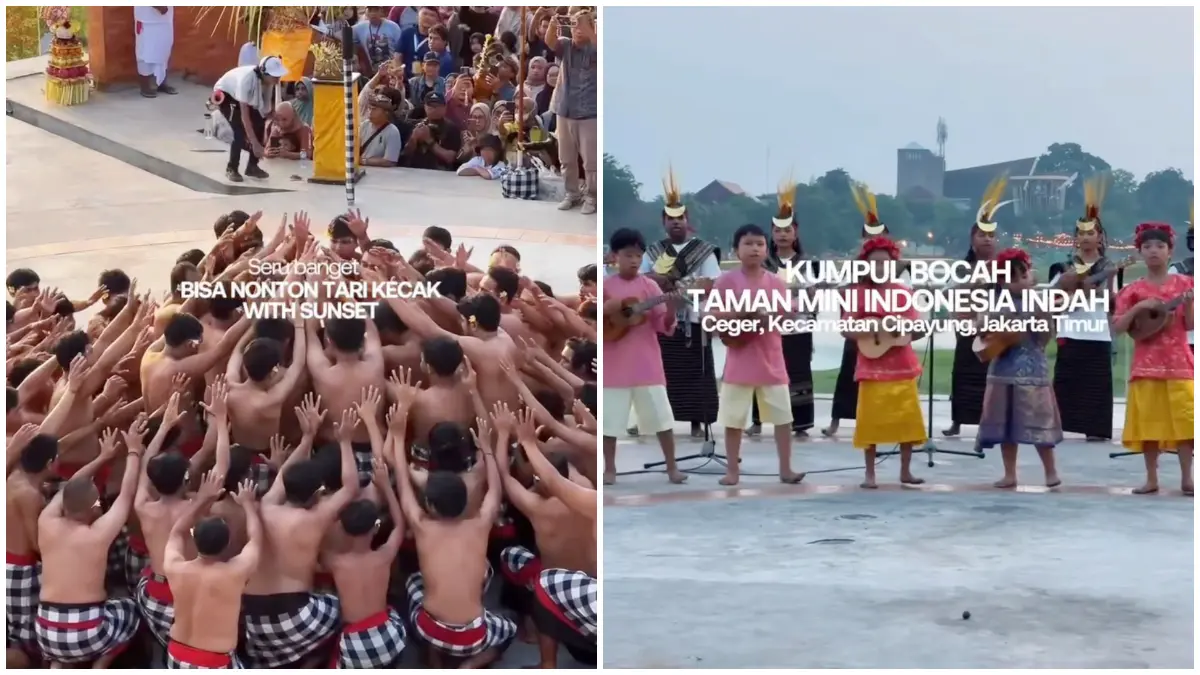 Keseruan acara nonton Tari Kecak dan Kumpul Bocah di TMII. (Foto: Instagram @jkt.guide)