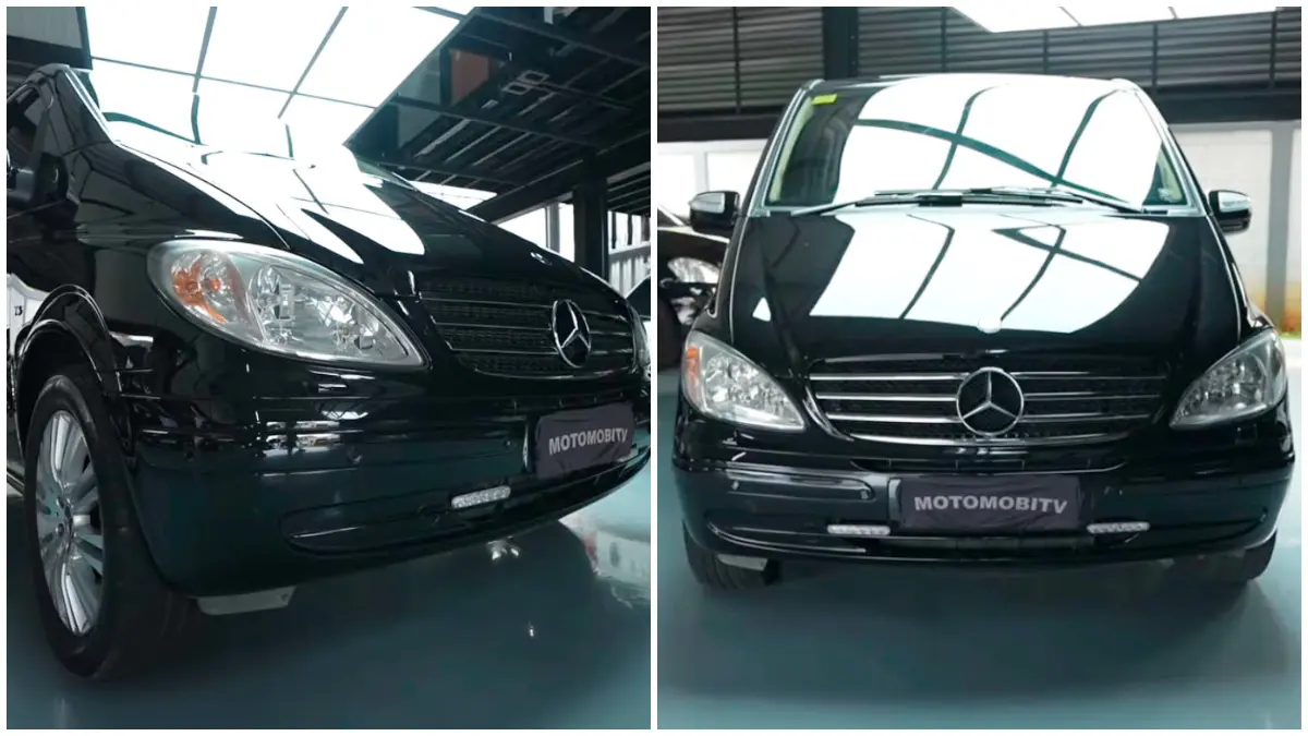 Tampilan mewah mobil Mercedes Benz Viano V350 dengan seri bodi W639. (Foto: Kanal YouTube Motomobi)
