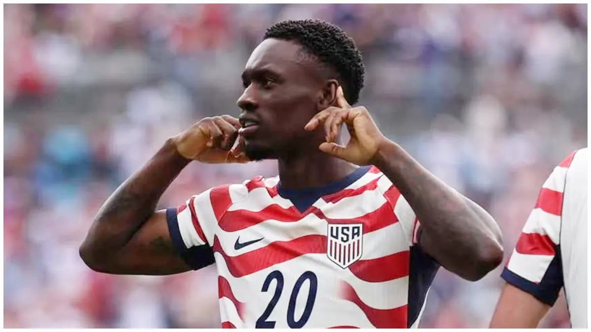 Pemain Amerika Serikat Folarin Balogun bebas dari sanksi kartu merah. (Foto : Instagram @balogun)