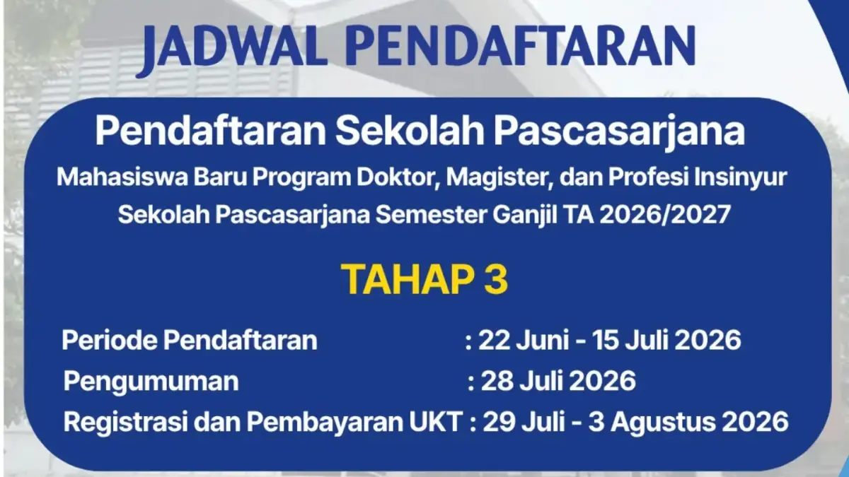 Pendaftaran sekolah Pascasarjana IPB University. Foto: Instagram