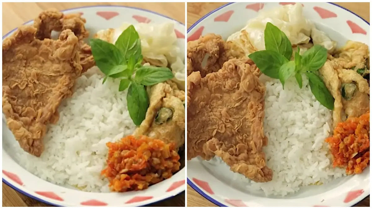 Resep nasi kulit ayam krispi dari Chef Devina Hermawan. (Foto : Youtube Devina Hermawan)