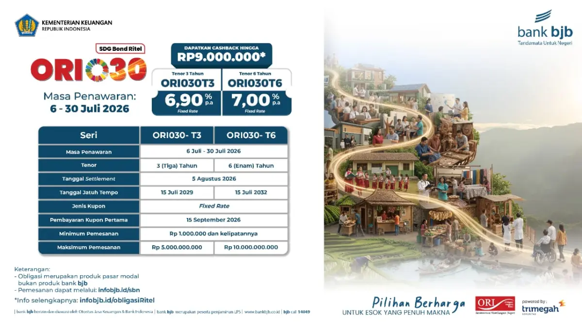 bank bjb Buka Penawaran ORI030