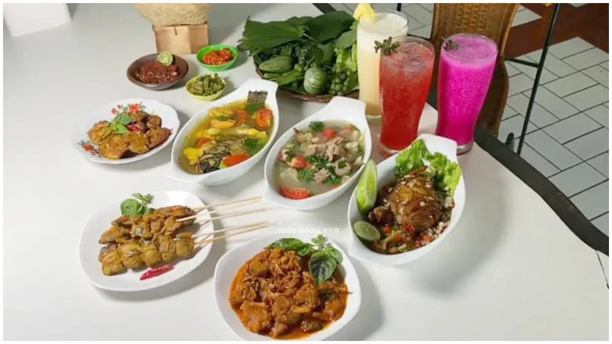 Hidangan yang ada di Dapur Buncila Tasikmalaya. (Foto: Kanal youtube @yudibareto)