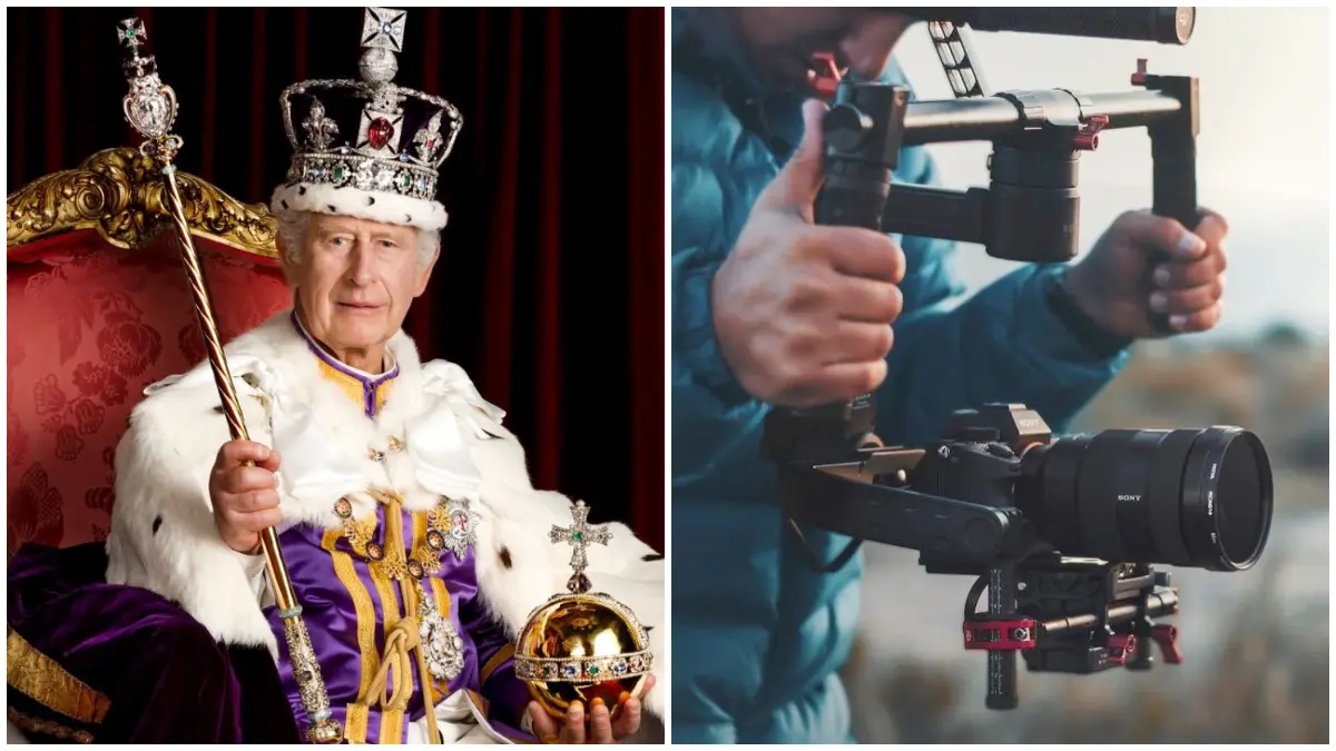 Foto Raja Charles III dan ilustrasi videografer.&nbsp;(Foto: Pinterest)&nbsp;