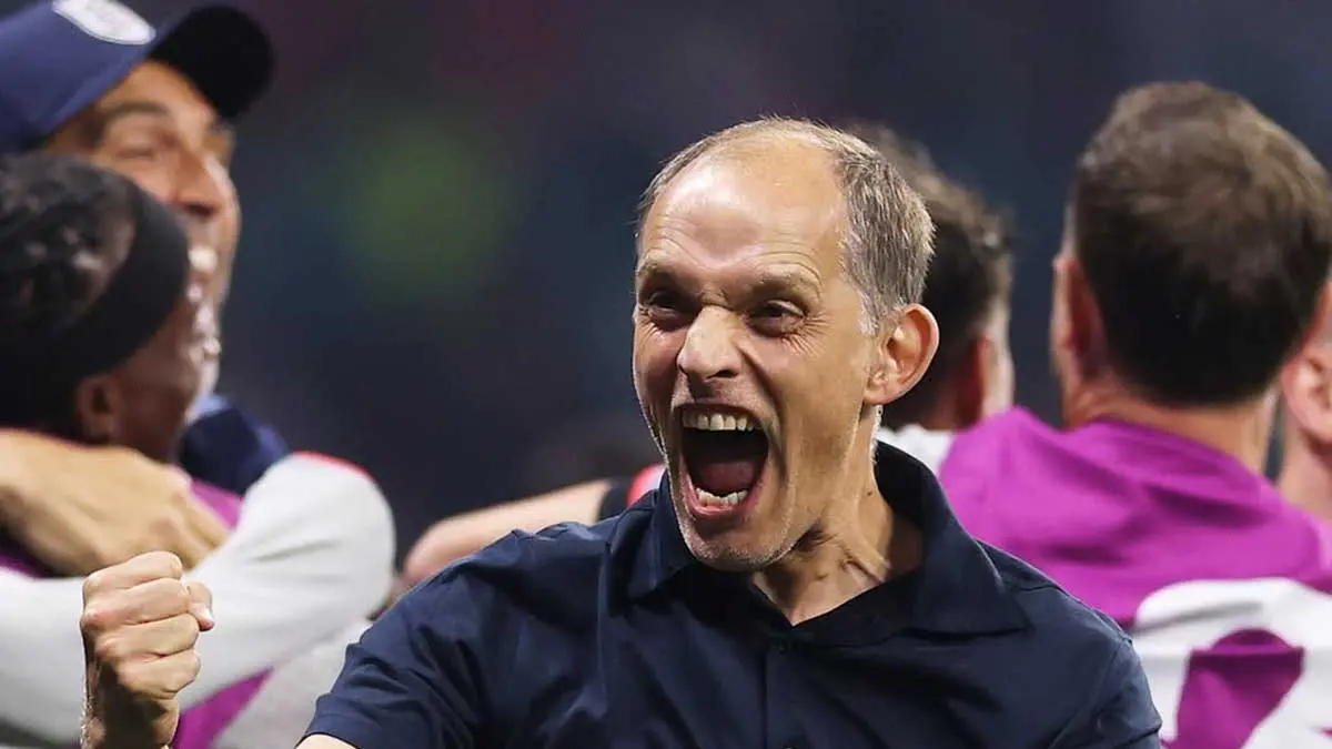 Thomas Tuchel gembira jelang Inggris vs Norwegia. (Foto : Instagram @england)
