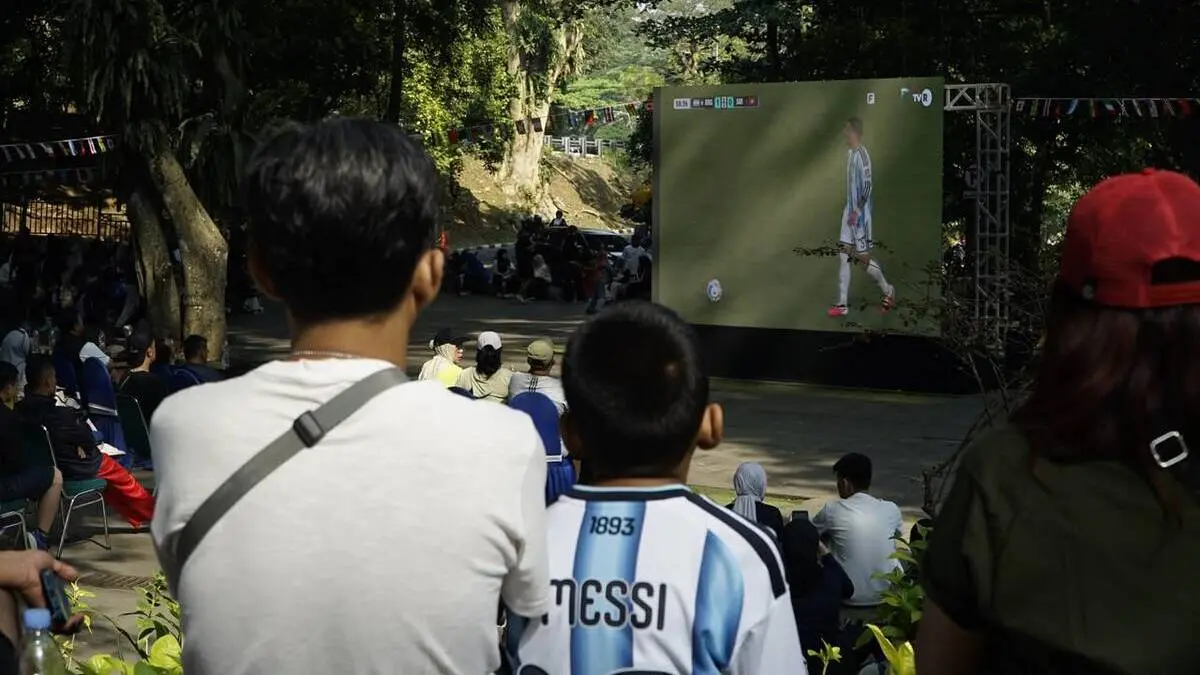 Keseruan Nobar Piala Dunia di Taman Ekspresi Bogor. Foto: Aziz/Radar Bogor