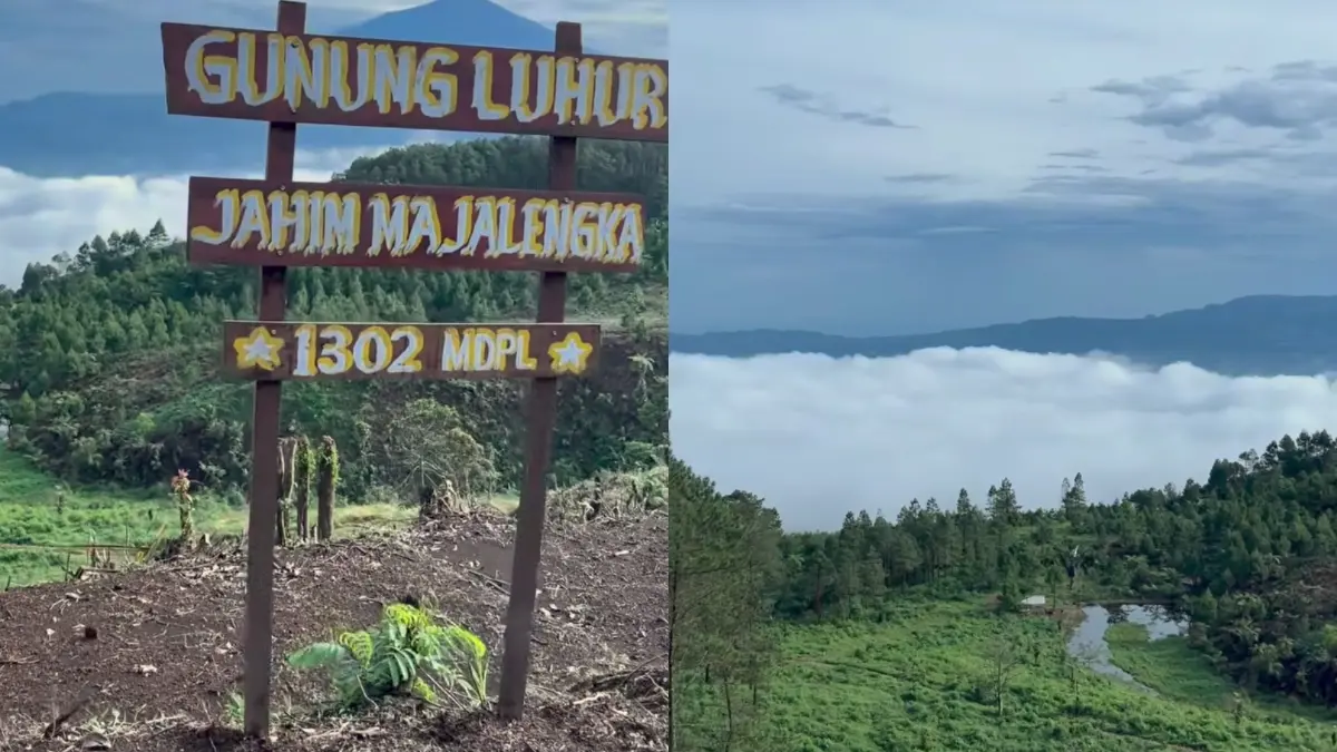 Wisata alam Puncak Gunung Luhur Jahim Majalengka. (Foto: Instagram @gunungluhurjahim)