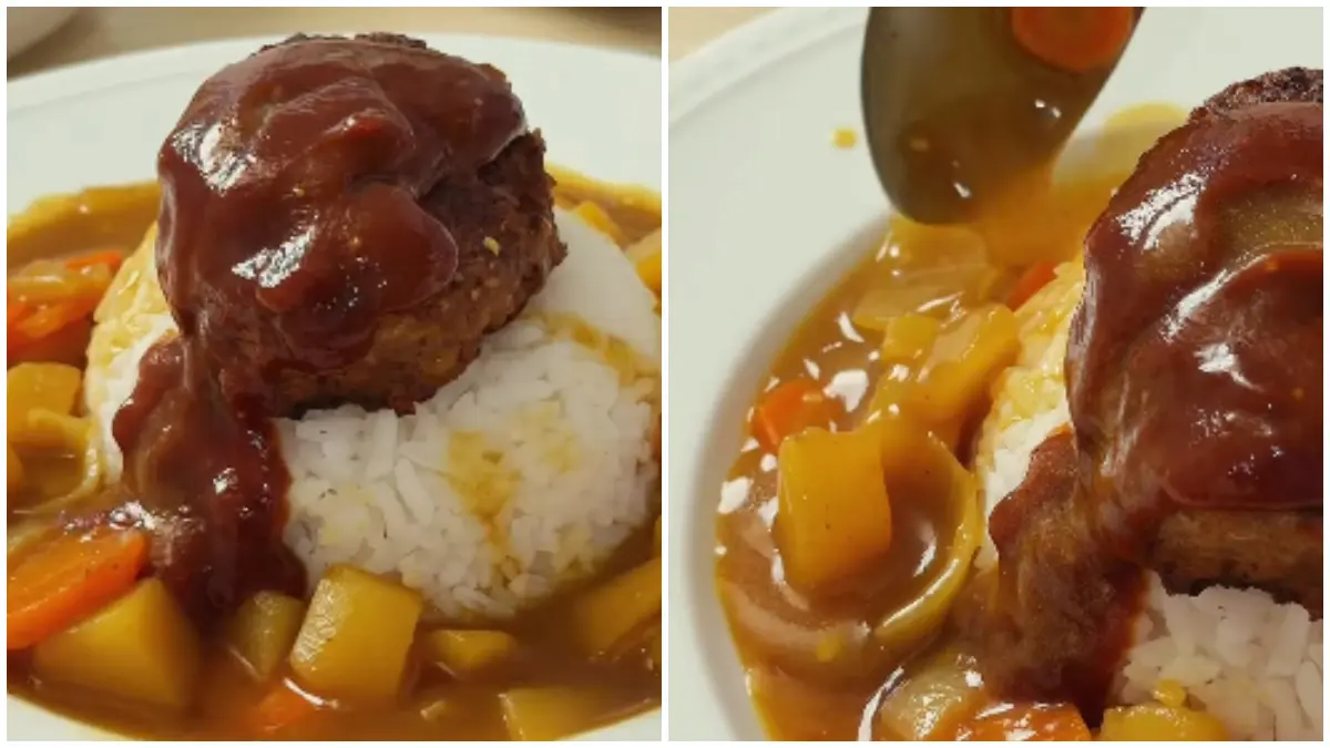 Resep Beef Hamburg Japanese Curry dari kreator kuliner Instagram @menubydina. (Foto : Instagram @menubydina)