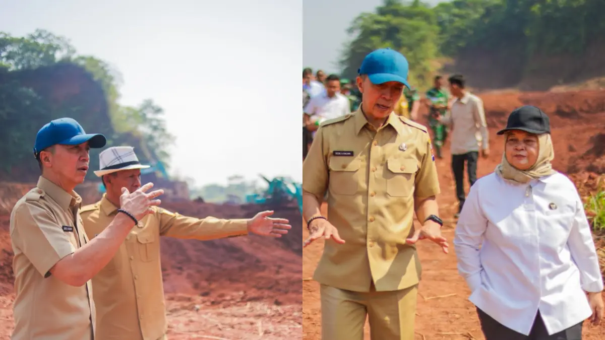 Wali Kota Bogor Dedie A Rachim bersama Wakil Bupati Bogor Ade Ruhandi (Jaro Ade) meninjau lokasi proyek PSEL Bogor Raya di Desa Galuga, Cibungbulang, Kabupaten Bogor Senin, 13 Juli 2026. (Dok. Humas Pemkot Bogor)