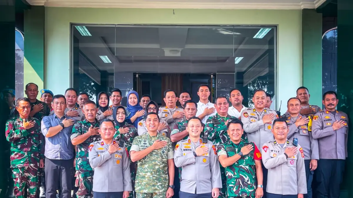 Polres Bogor menyambangi Kodim 0621/Kabupaten Bogor. (Dok. Polres Bogor)