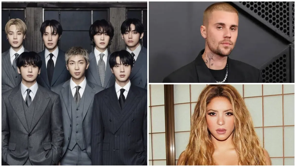 FIFA World Cup 2026 rilis final line-up untuk Half-Time Show. Ada BTS, Justin Bieber hingga Shakira. (Foto : globalcitizen.org, dan pinterest)