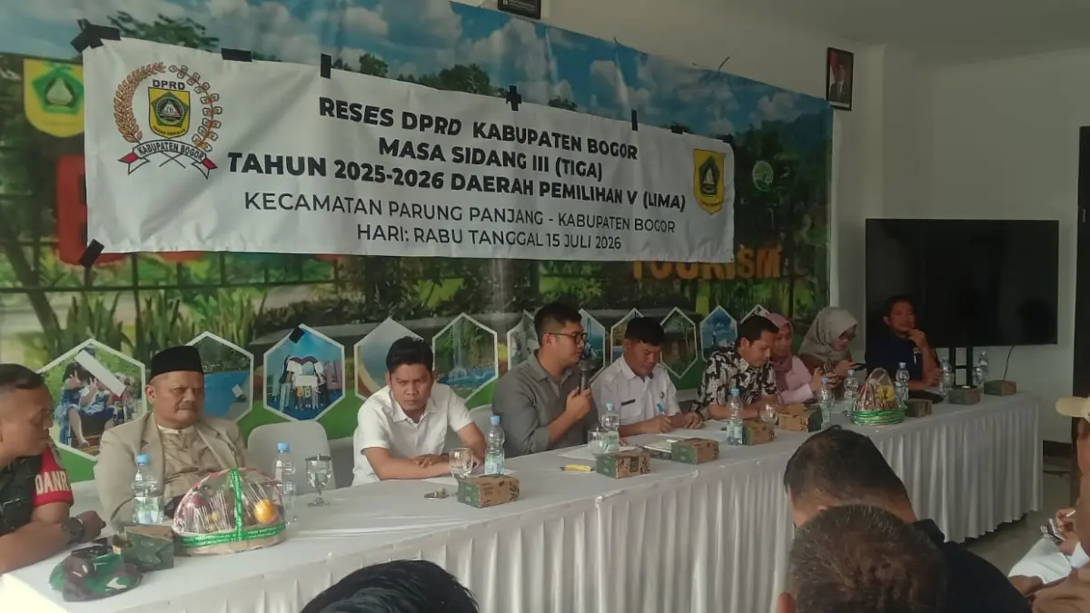 Ketua DPRD Kabupaten Bogor, Sastra Winara saat hadiri reses di Parungpanjang, Rabu 15 Juli 2026.  (Nasir/ Radar Bogor)