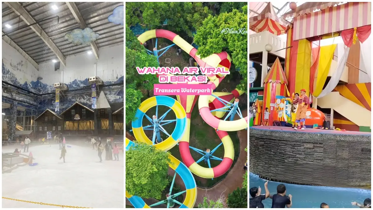 Rekomendasi destinasi hiburan keluarga populer di Bekasi. (Foto : TikTok: @mainkesini, @jessiegrey1, @musclegani)