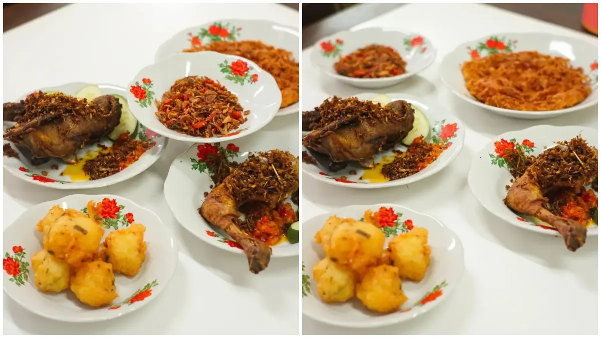 Tampilan Hidangan di Ayam dan Bebek  Goreng Aroma Benhill. (Foto: instagram @aromarumahmakan)