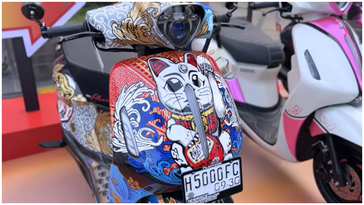 Tampilan Yamaha Grand Filano yang dikustom senilai Rp200 juta (Foto: Kanal Youtube @Atenxkatros)