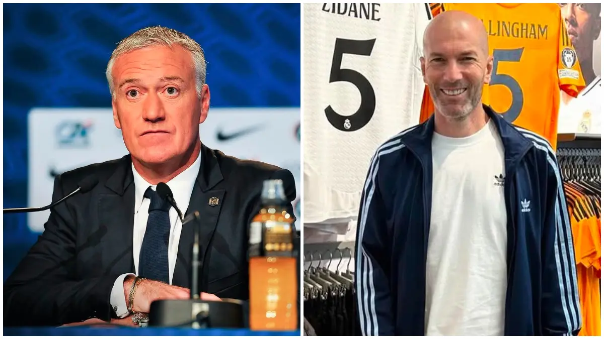 Didier Deschamps mengakhiri perjalanannya bersama Prancis sebagai kepala taktik, Zinedine Zidane siap menjadi kepala taktik baru. (Foto: @equpedefrance, @zidane, dan @fabriziorom)