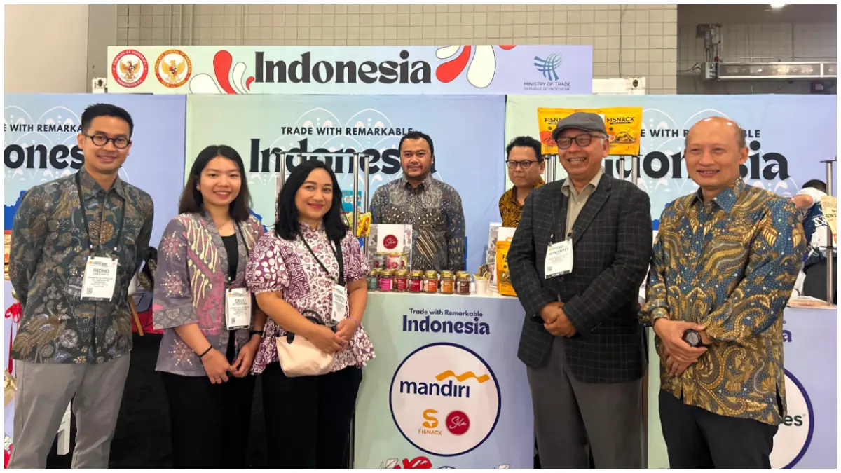 Bank Mandiri memfasilitasi dua UMKM binaannya, Fisnack dan SILA Tea, mengikuti Summer Fancy Food Show 2026 di Amerika Serikat.