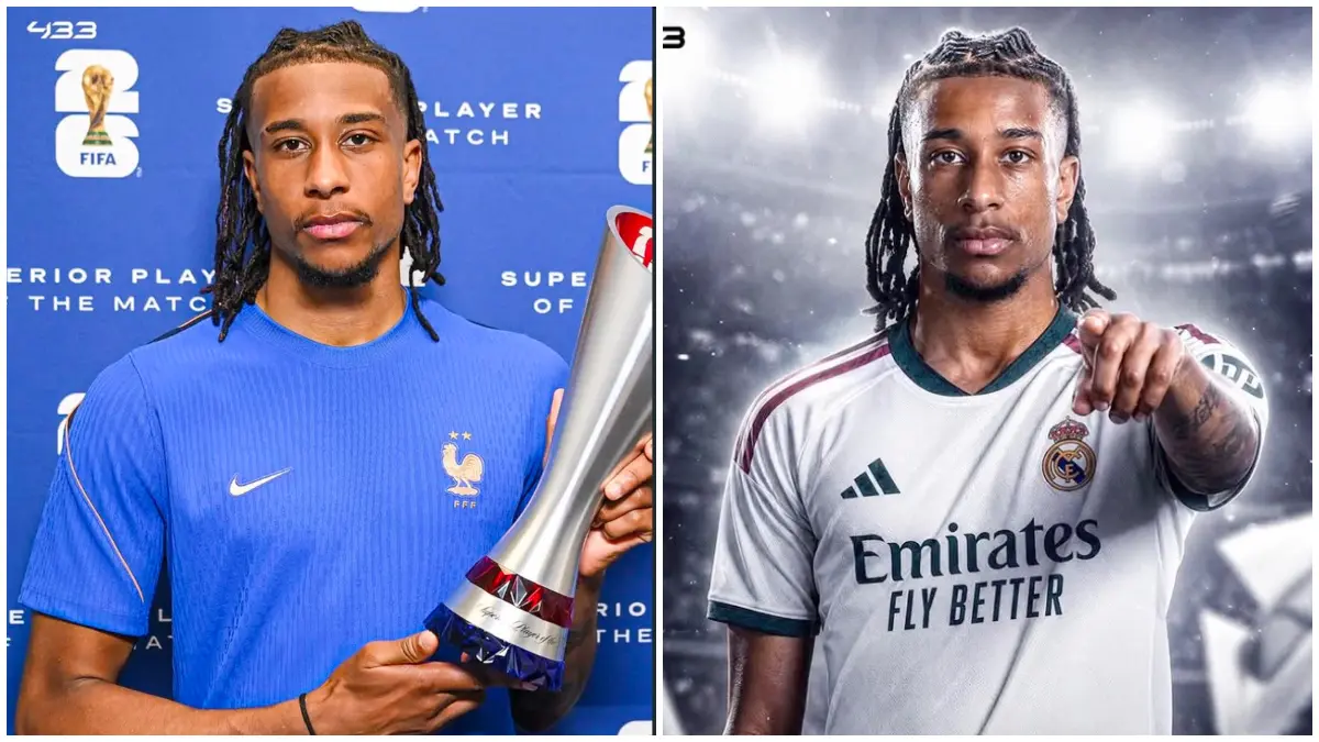 Michael Olise ingin tinggalkan Bayern Munchen demi bergabung ke Real Madrid. (Foto: Instagram @m.olise, @433, dan @footmercato)&nbsp;