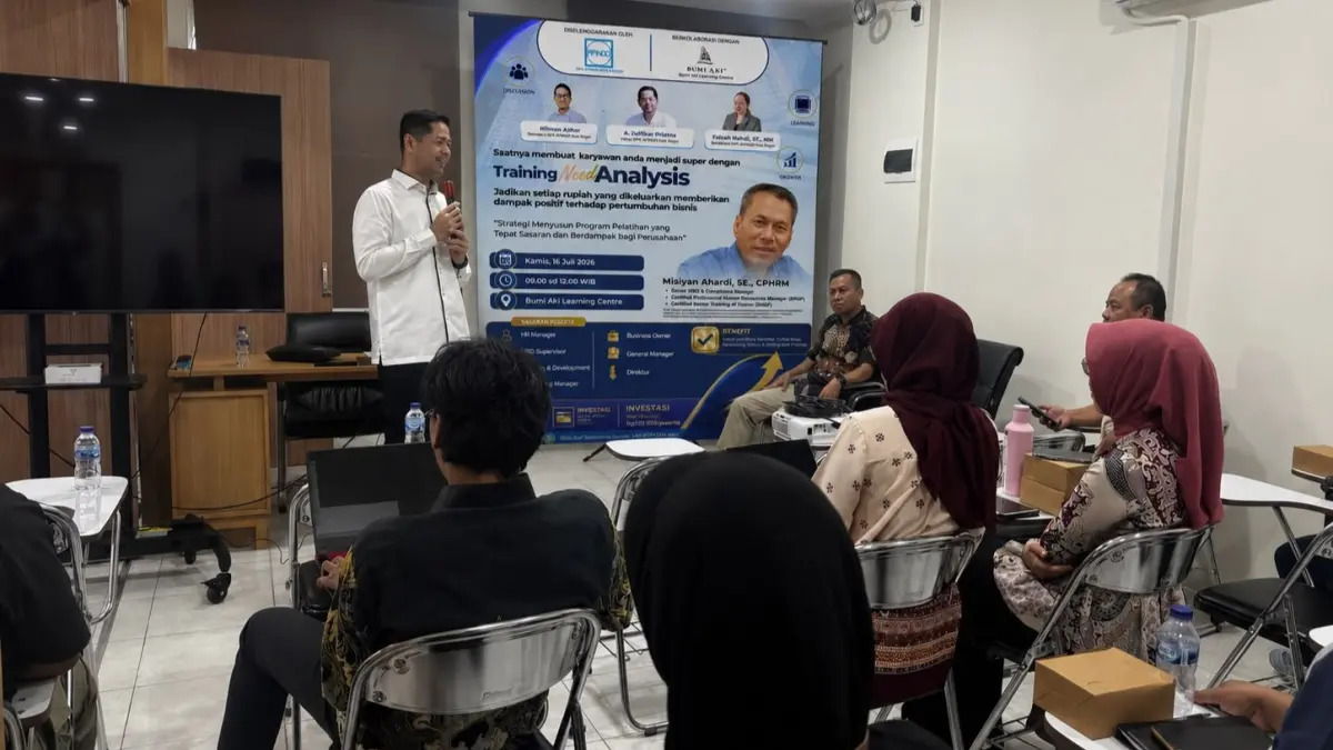Peserta dari berbagai perusahaan mengikuti Seminar Training Need Analysis (TNA) yang diselenggarakan DPK APINDO Kota Bogor bersama Bumi Aki Learning Centre di Bogor, Kamis, 16 Juli 2026. (Dok. APINDO Kota Bogor)