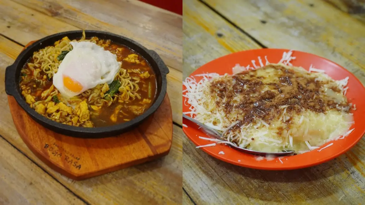 Kuliner di Pancong Balap Boga Rasa. (Foto Instagram @pancongbalap.bogarasa)