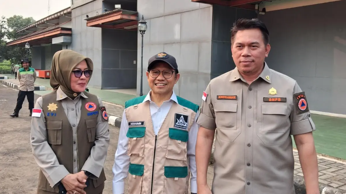 Menteri Koordinator Pemberdayaan Masyarakat, Ketua Umum Partai Kebangkitan Bangsa, Abdul Muhaimin Iskandar saat dimintai keterangan di Pusdiklat BNPB, Kecamatan Citeureup, Kabupaten Bogor, Sabtu, 18 Juli 2026. Foto: Muhammad Ali/Radar Bogor