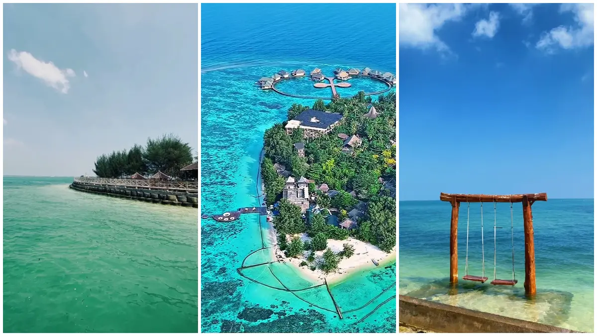 Rekomendasi wisata bahari di Jepara. (Foto : TikTok: @nacaaaa_12, @haikarimunjawa.com, @geshaauria)