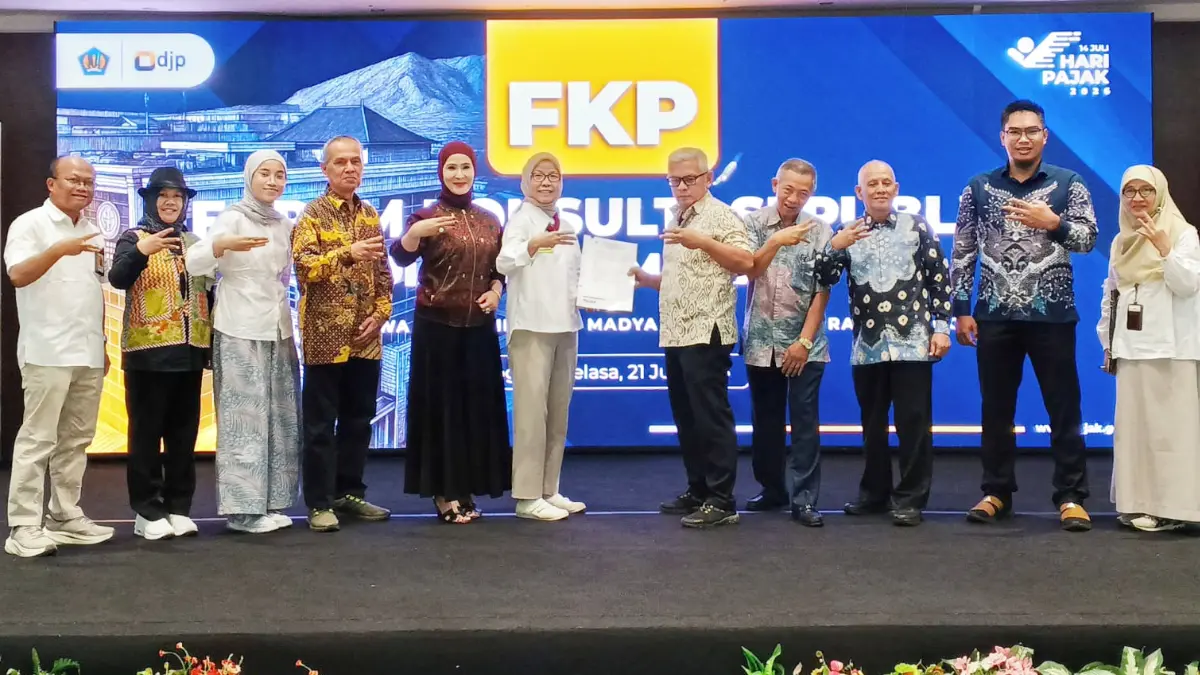 Forum Konsultasi Publik dan Dialog Kemitraan yang digelar Kantor Wilayah (Kanwil) Direktorat Jenderal Pajak (DJP) Jawa Barat III di Aula Kujang Cakra Buana, Bogor, Selasa 21 Juli 2026. (Aziz/Radar Bogor)