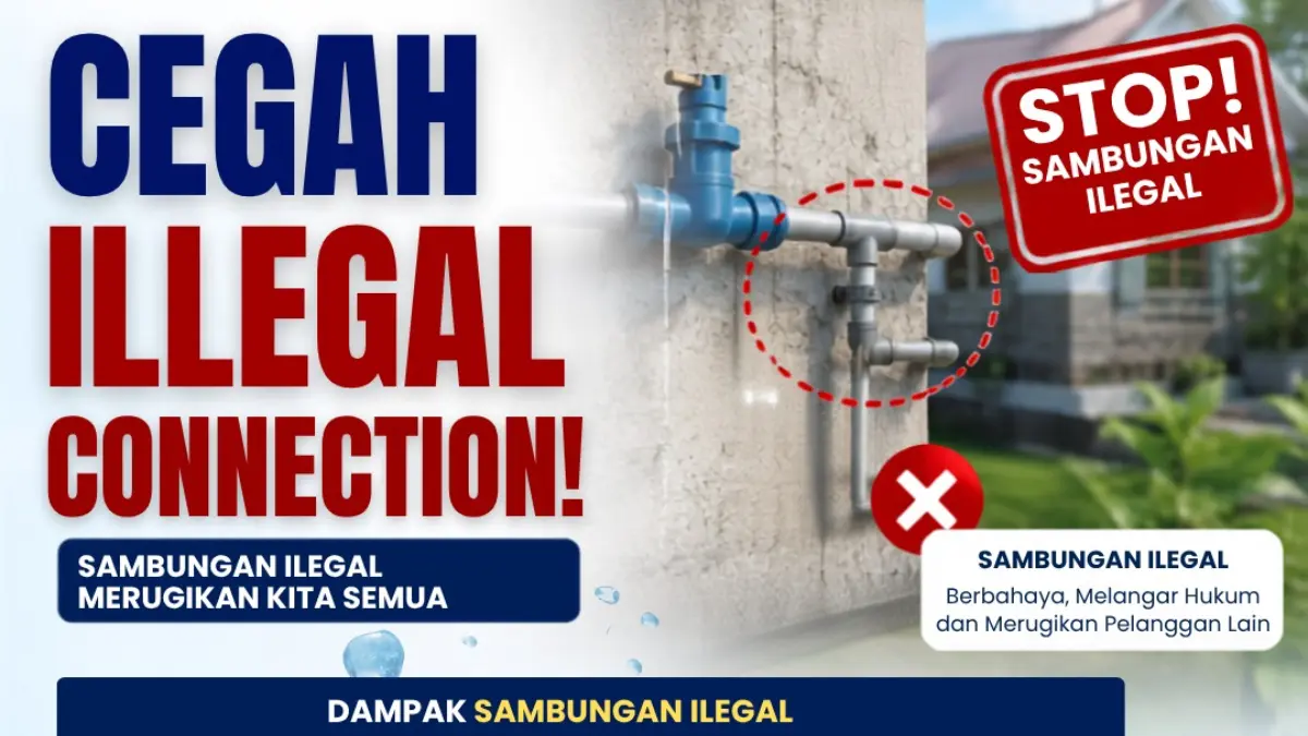 Peringatan soal sambungan air ilegal oleh Perumda Tirta Kahuripan Kabupaten Bogor. Foto: Instagram