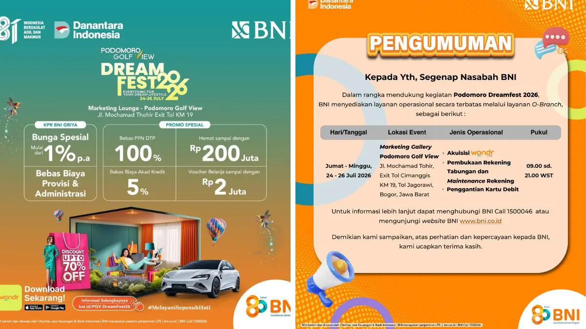 BNI menggandeng Podomoro Golf View (PGV) menghadirkan DREAM FEST 2026