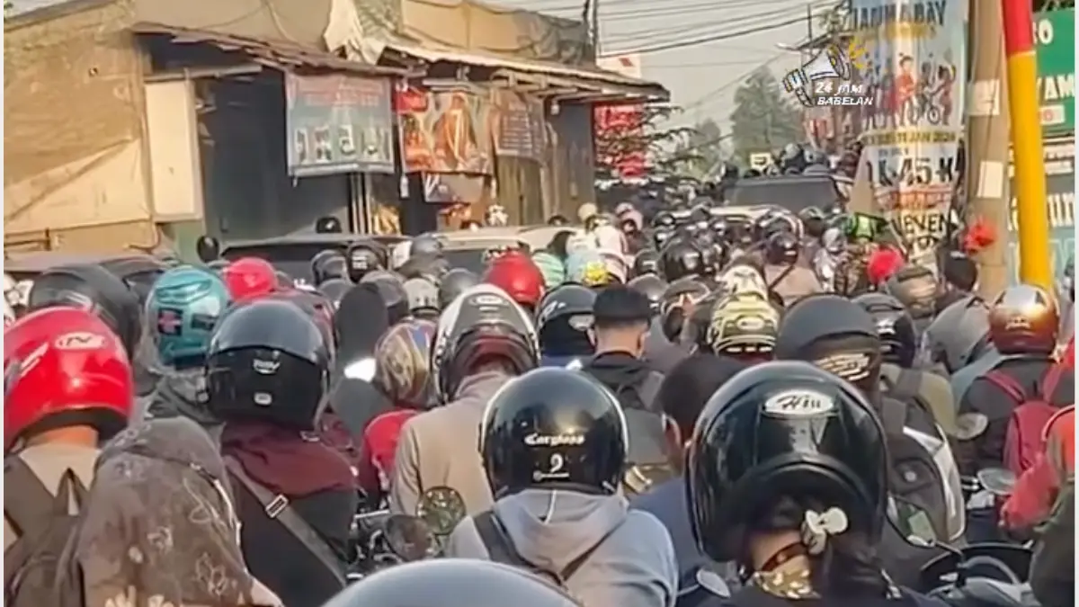 Kondisi lalin di Jembatan Suaib, Kabupaten Bekasi. Foto: Instagram
