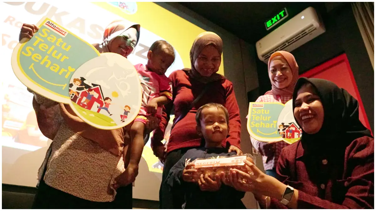 Sebanyak 35 anak beserta orang tuanya mengikuti sesi edukasi gizi di Mikro Cinema Layar Digi Alfamart, Rabu 8 Juli 2026.