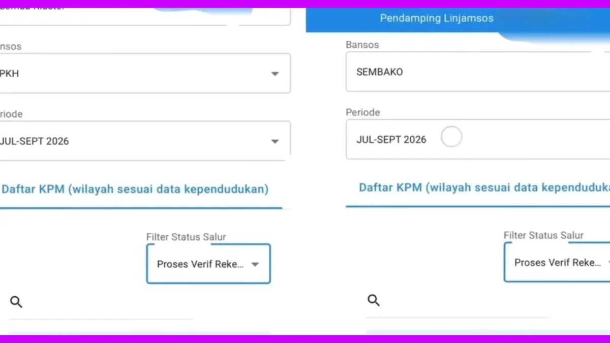 Status Bansos sudah masuk ke verifikasi rekening. (Foto: YouTube Arfan Saputra Channel)