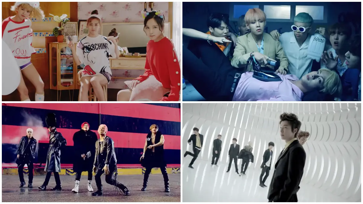 Video klip dari beberapa grup K-Pop. (Foto : tangkapan layar Youtube)