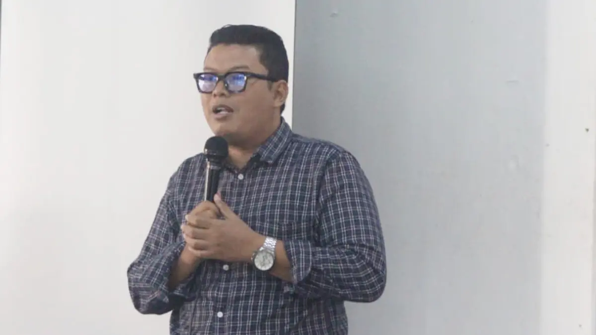 Yama Pradhana Sumbodo saat menyampaikan materi di hadapan mahasiswa. (Muhammad Ali/Radar Bogor)