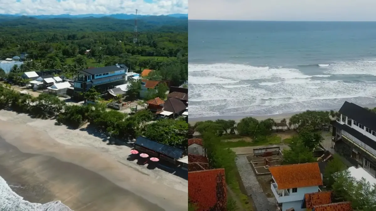 Pantai Karang Papak. (Foto: Instagram @villarahayukarangpapak)