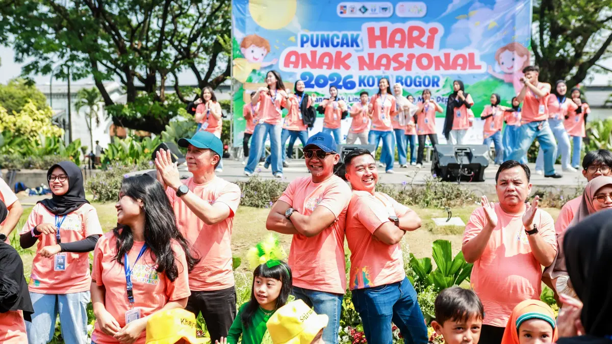Suasana Puncak Peringatan Hari Anak Nasional 2026 di Alun-Alun Kota Bogor.