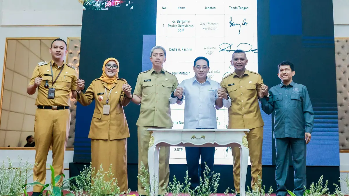 Wakil Menteri Kesehatan (Wamenkes) dr. Benjamin Paulus Octavianus hadir pada kegiatan koordinasi, advokasi, dan sosialisasi pencegahan serta pengendalian penyakit di Grand Savero Hotel Bogor. (Dok. Puskesmas Pancasan)