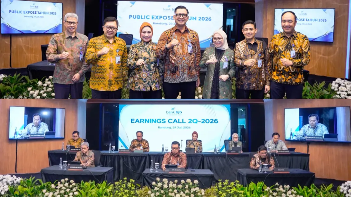 Earnings Call Triwulan II Tahun Buku 2026 dan Public Expose bank bjb 2026 digelar di Menara bank bjb, Bandung, Rabu, 29 Juli 2026. (Dok. bjb)