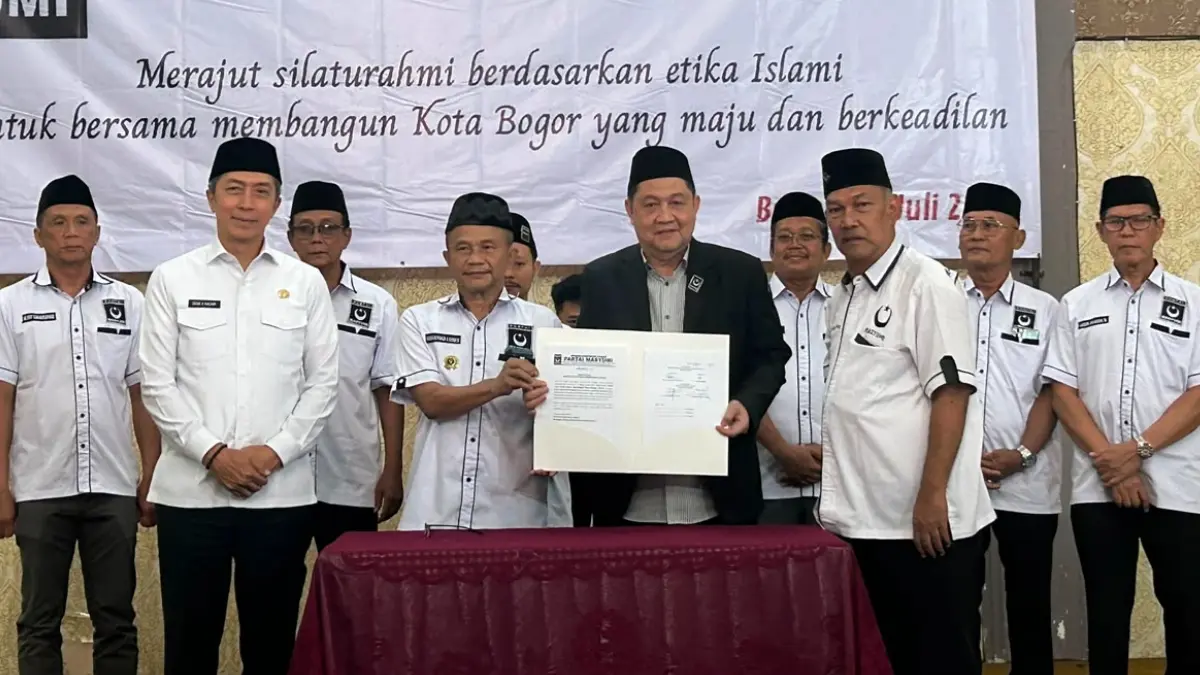 Pengurus DPD Partai Masyumi Kota Bogor resmi dilantik di Gedung Pusat Pembinaan Islam Bogor, Rabu, 29 Juli 2026. (Fauzan/Radar Bogor)