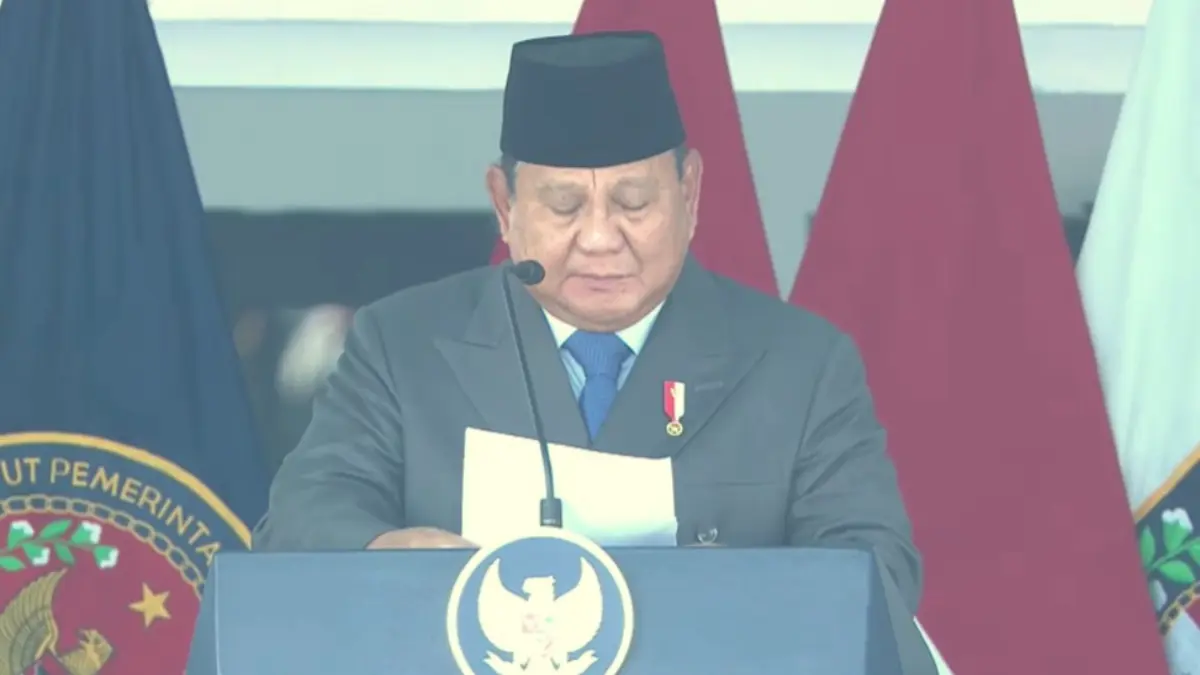 Presiden Prabowo Subianto pimpin upacara Pelantikan Pamong Praja Muda XXXIII IPDN 2026, 29 Juli 2026. (Sekretariat Presiden)