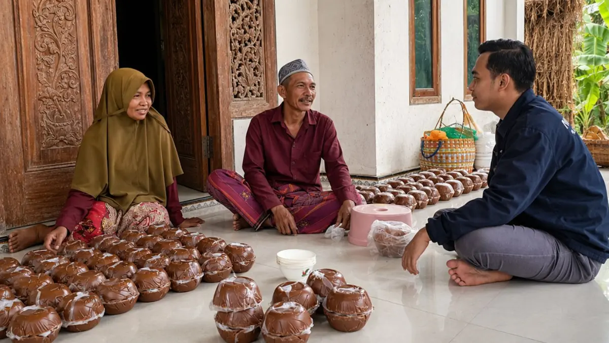 UMKM asal Sumenep berhasil mengembangkan usaha gula merah melalui KUR BRI. (Dok. BRI)
